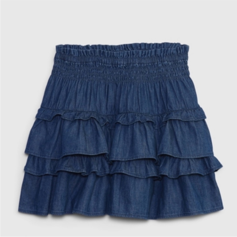 Gap x loveshackfancy kids denim flippy skirt